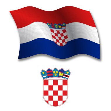 Hırvatistan dalgalı bayrak vektör dokulu