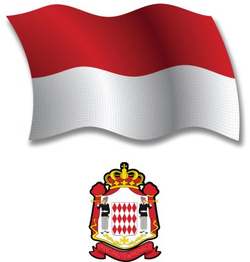 Monaco dalgalı bayrak vektör dokulu