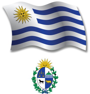 Uruguay dalgalı bayrak vektör dokulu