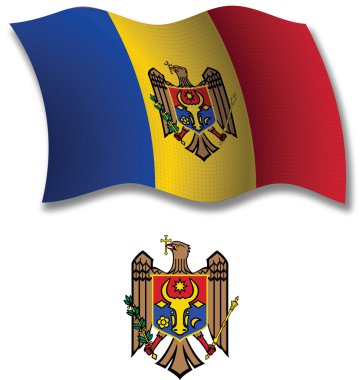 Moldova dalgalı bayrak vektör dokulu
