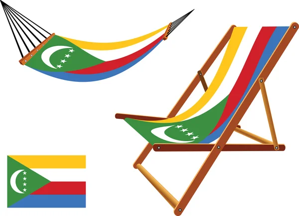 Comoros hammock and deck chair set — Stock Vector