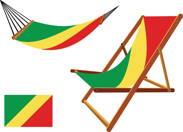 Congo republic hammock and deck chair set — Stock Vector