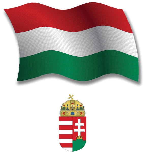 Hungary textured wavy flag vector — Stock Vector