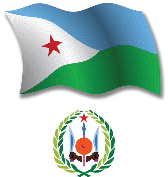 Djibouti getextureerde golvende vlag vector — Stockvector