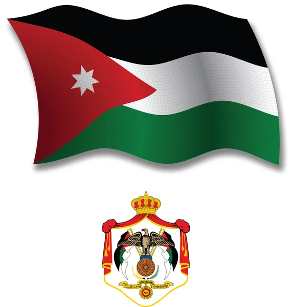 Jordánsko texturou vlnité vlajky vektor — Stockový vektor