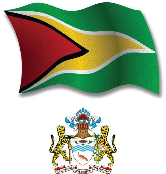 Guyana textured wavy flag vector — Stock Vector