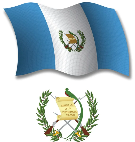 Guatemala texturerat vågiga flagga vektor — Stock vektor