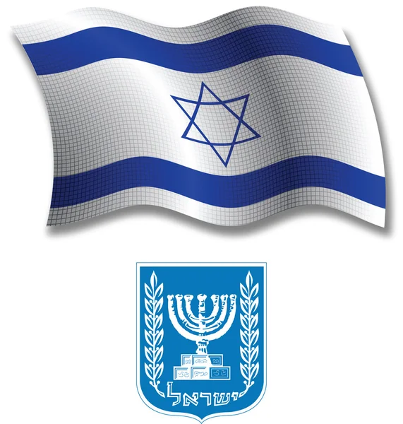 Israel textured wavy flag vector — Stock Vector