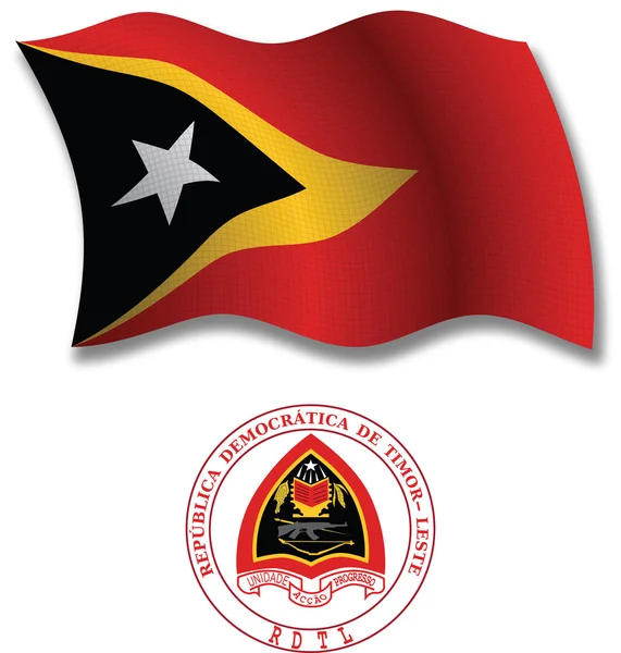 Вектор волнистого флага Восточного тимора — стоковый вектор