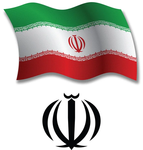 Iran textured wavy flag vector — Stock Vector