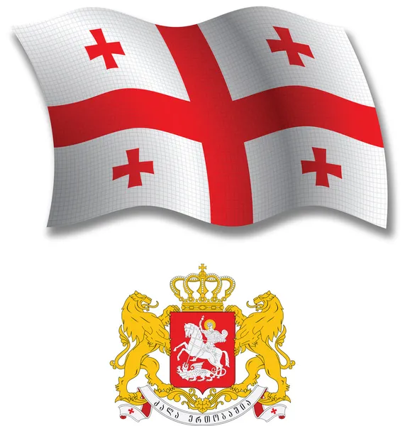 Georgia textura ondulado vector de la bandera — Vector de stock