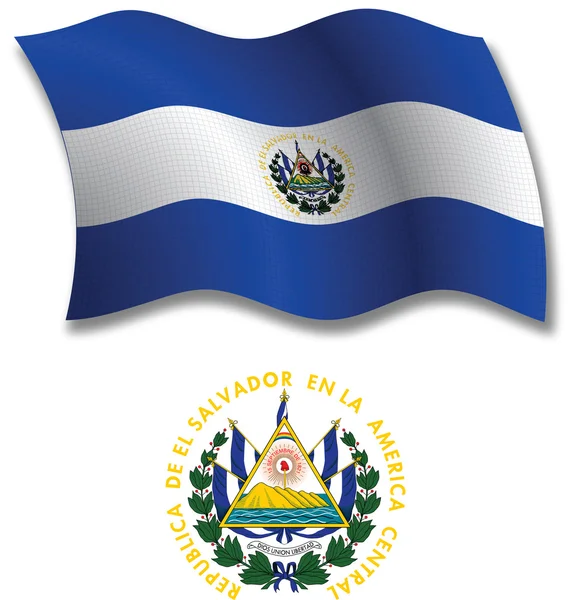 El salvador vector de bandera ondulada texturizada — Vector de stock