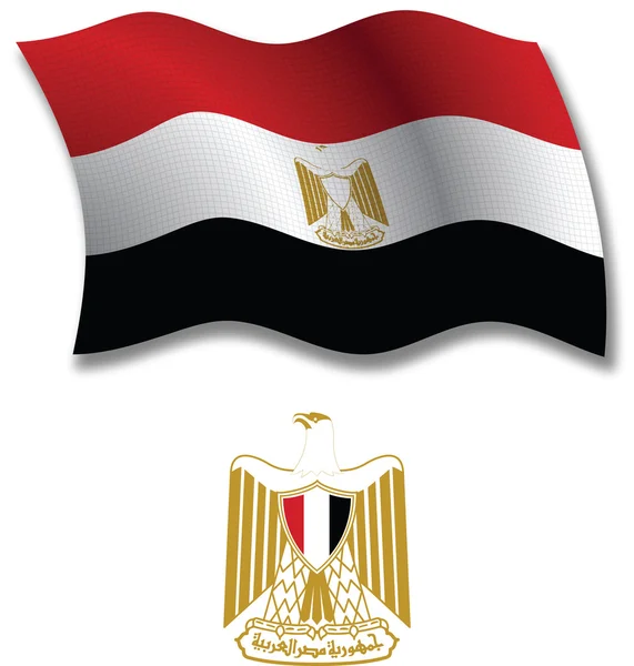 Egypt texturizado ondulado bandeira vetor — Vetor de Stock