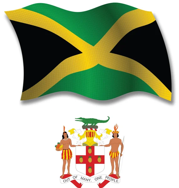 Jamaica getextureerde golvende vlag vector — Stockvector