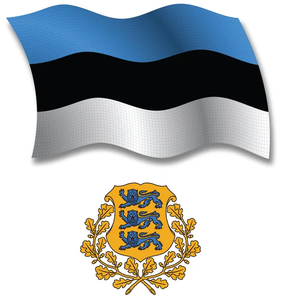 Estonia texturizado vetor bandeira ondulada — Vetor de Stock