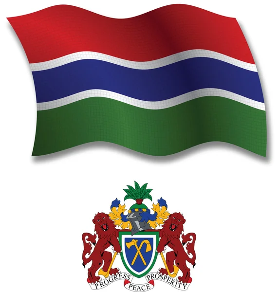 Gambia texturált, hullámzó zászlót vektor — Stock Vector