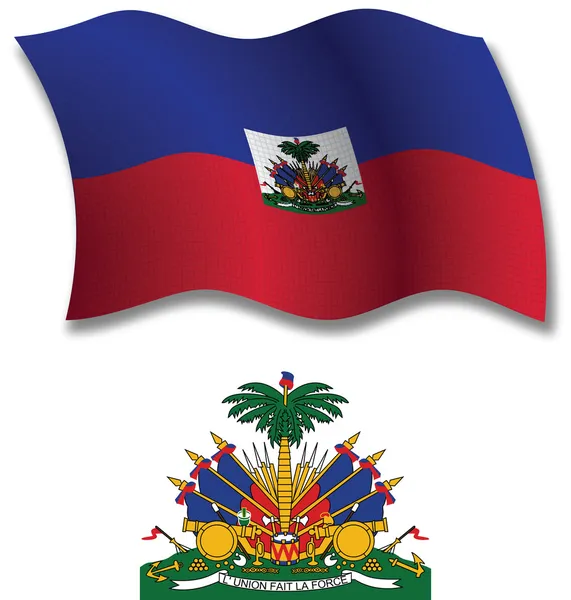 Haiti textured wavy flag vector — Stock Vector