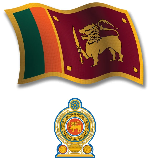 Sri lanka texturerat vågiga flagga vektor — Stock vektor