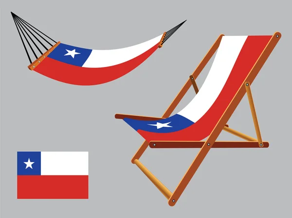Chile hammock and deck chair set — Stock Vector