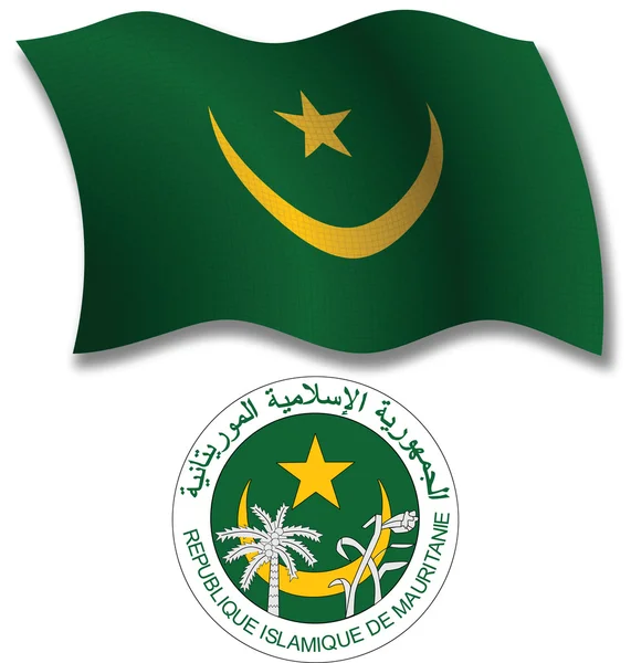 Mauritánie texturou vlnité vlajky vektor — Stockový vektor