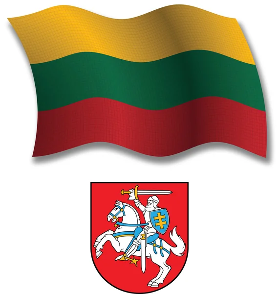 Lithuania vector de bandera ondulada texturizada — Vector de stock