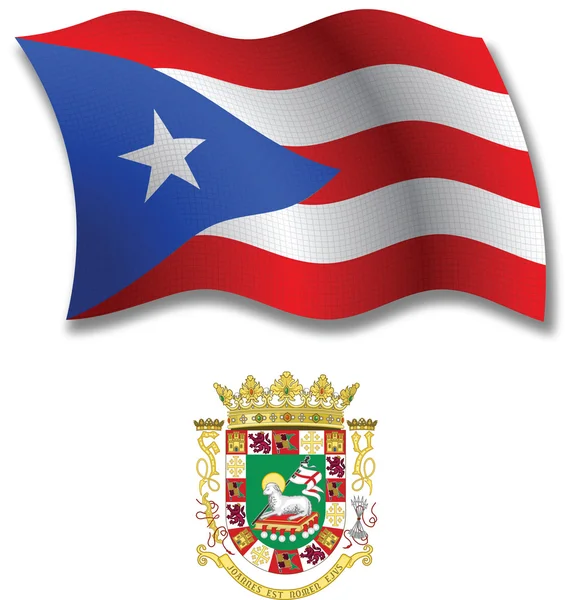 Puerto Rico vector de bandera ondulada texturizada — Vector de stock