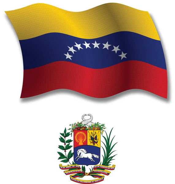 Venezuela vector de bandera ondulada texturizada — Archivo Imágenes Vectoriales