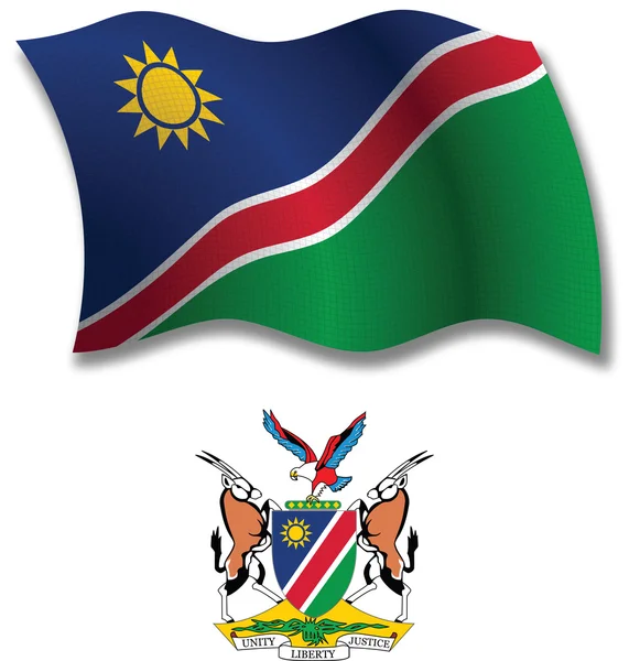 Namibia testurizzato vettore bandiera ondulata — Vettoriale Stock