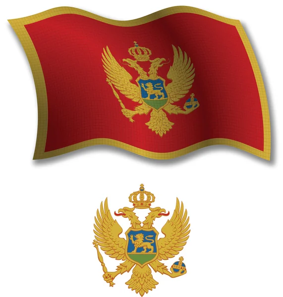 Montenegro vettore bandiera ondulata testurizzata — Vettoriale Stock