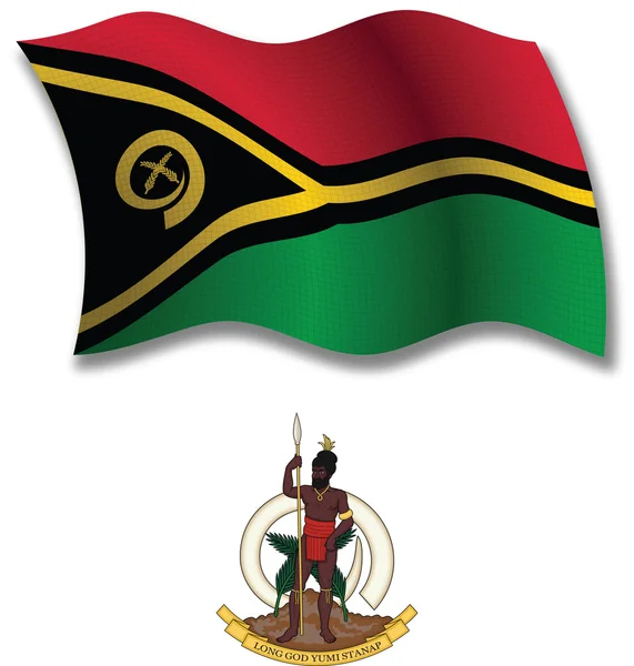 Вануату текстурированный вектор волнистого флага — стоковый вектор