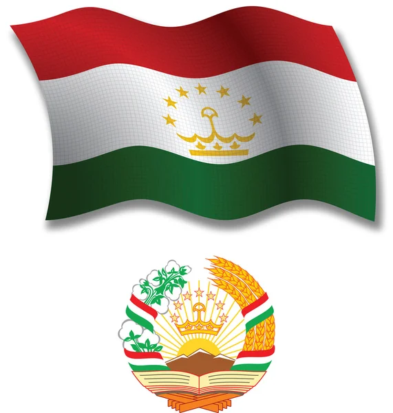 Tadschikistan texturierte gewellte Flagge Vektor — Stockvektor