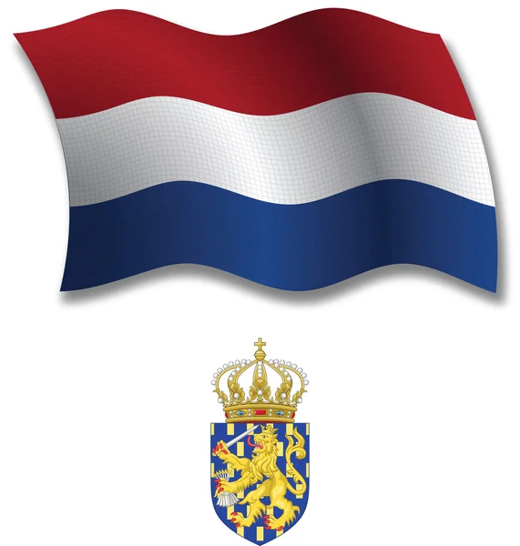 Netherlands textured wavy flag vector — Stock Vector