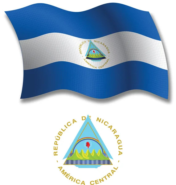 Nicaragua textured wavy flag vector — Stock Vector