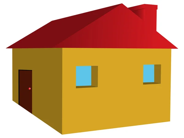 3D σπίτι — Διανυσματικό Αρχείο