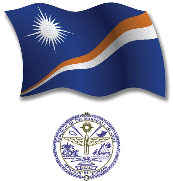Wyspy Marshalla teksturowanej wektor falisty flaga — Wektor stockowy