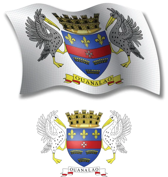Vecteur de drapeau ondulé texturé Saint Barthélémy — Image vectorielle