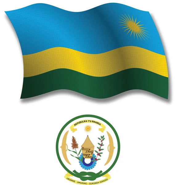 Текстурированный вектор волнистого флага Руанды — стоковый вектор
