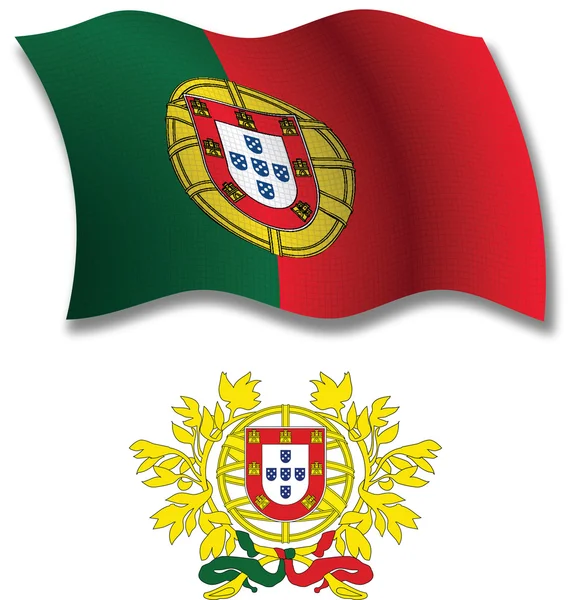 Portugal texturierte wellige Flagge Vektor — Stockvektor