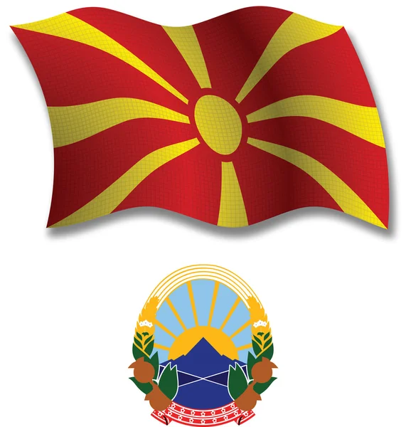 Macedonië getextureerde golvende vlag vector — Stockvector