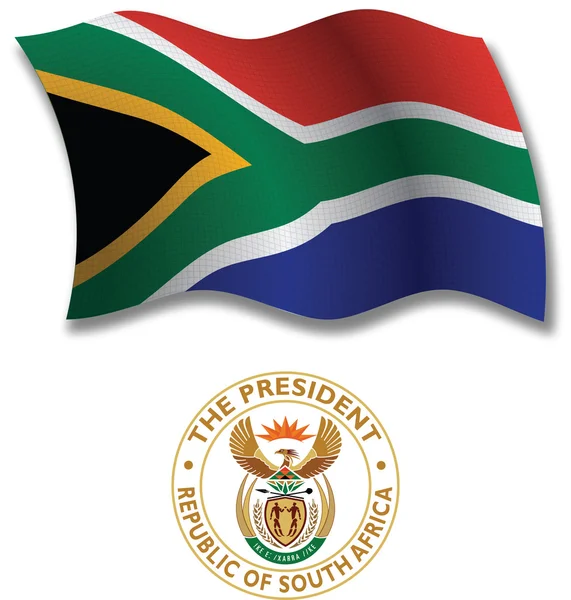 South africa textured wavy flag vector — Stock Vector