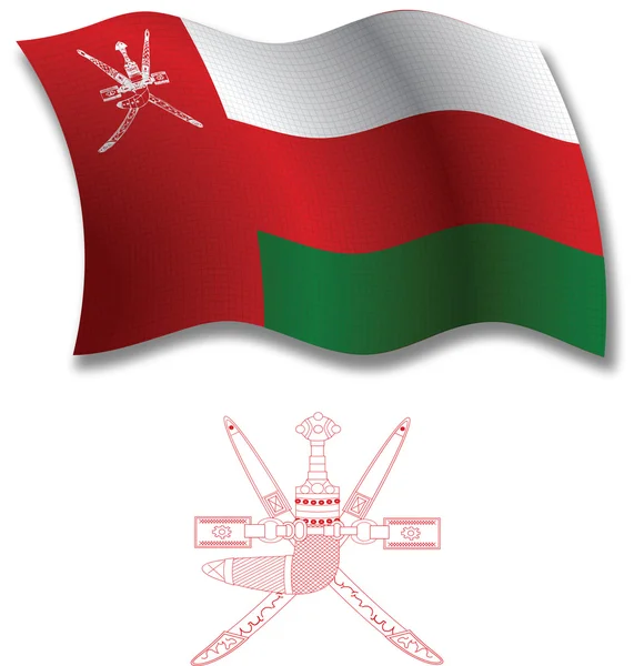 Oman texturizado ondulado bandeira vetor — Vetor de Stock
