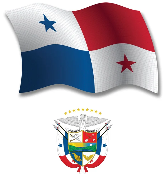 Panama vettore bandiera ondulata testurizzata — Vettoriale Stock