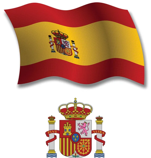 西班牙的纹理波浪旗矢量 — 图库矢量图片