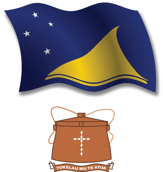 Tokelau texturizado vetor bandeira ondulada — Vetor de Stock