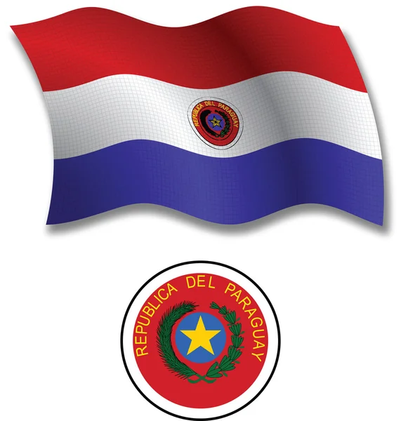 Paraguay vector de bandera ondulada texturizada — Vector de stock