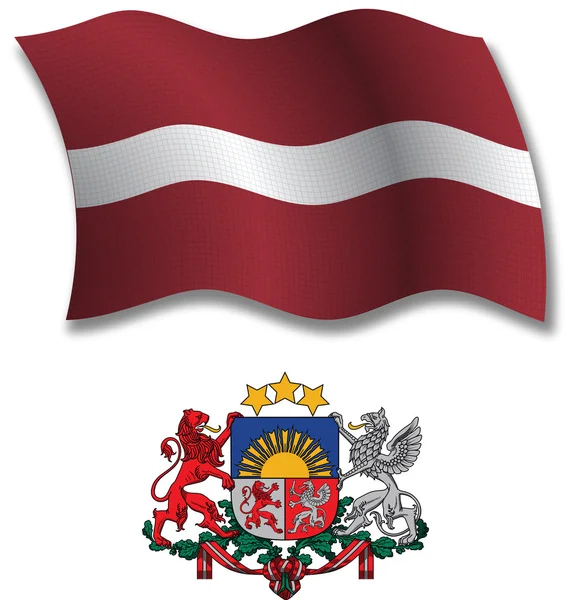 Latvia vector de bandera ondulada texturizada — Vector de stock