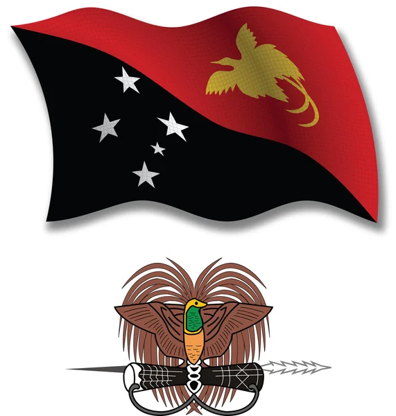 巴布亚新几内亚纹理波浪旗矢量 — 图库矢量图片