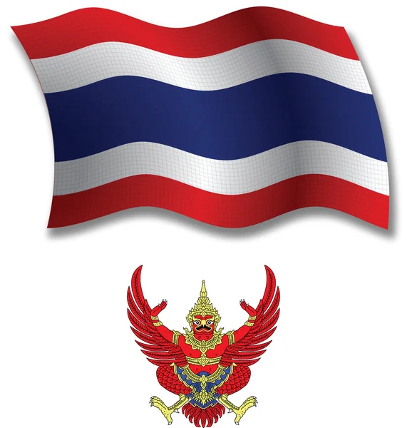 Thailand vector de bandera ondulada con textura — Archivo Imágenes Vectoriales