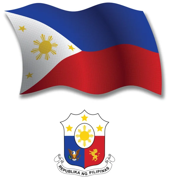 Filipinas texturizadas vetor bandeira ondulada —  Vetores de Stock