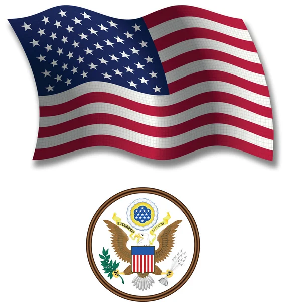 Egyesült Államok texturált, hullámzó zászlót vektor — Stock Vector